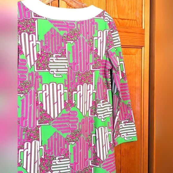 Tunic Dress Pink Green Sleeveless XS Resort Wear - Picture 4 of 10